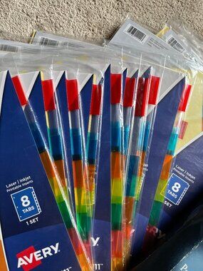 Avery Tabs‎ Files (15 sets) Plus Ivory Envelopes (Great Value!!)